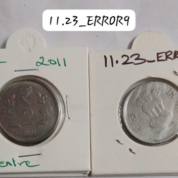 2 RUPEES 2011 KOLKATA MINT OFF CENTRE COIN UNC