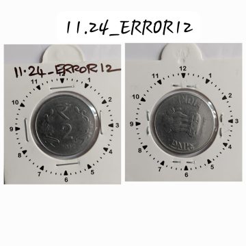 2 RUPEES 2012 NOIDA MINT 4.30 ROTATION ERROR COIN USED