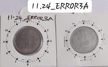 2 RUPEES 2012 HYDERABAD MINT 11 O'CLOCK ROTATION &OFF CENTRE ERROR COIN USED