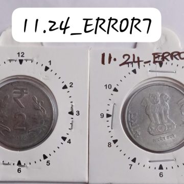 2 RUPEES 2012 KOLKATA MINT 11 O'CLOCK ROTATION ERROR COIN USED