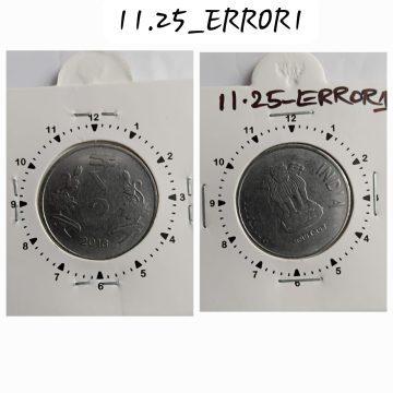 2 RUPEES 2013 KOLKATA MINT 11 O'CLOCK ROTATION ERROR COIN USED
