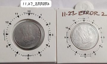 2 RUPEES 2015 HYDERABAD MINT 11 O'CLOCK ROTATION ERROR COIN USED
