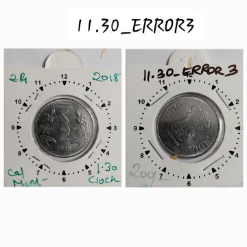 2 RUPEES 2018 KOLKATA MINT 1.30 ROTATION ERROR COIN UNC