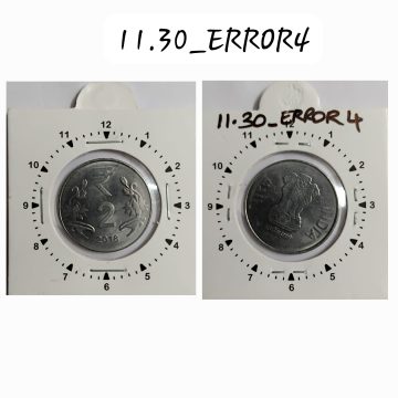 2 RUPEES 2018 KOLKATA MINT 1 O' CLOCK ROTATION ERROR COIN UNC