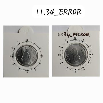 2 RUPEES 2021 NOIDA MINT 11 O'CLOCK ROTATION ERROR COIN UNC