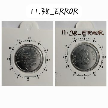 2 RUPEES 2024 NOIDA MINT 11 O'CLOCK ROTATION ERROR COIN UNC