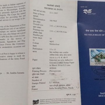 Silver Jubilee of Army postal service, A.P.S.  (SBR)