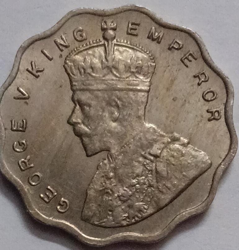 British India Coin GEORGE V KING-1 ANNA 1936 UNC - Image 2