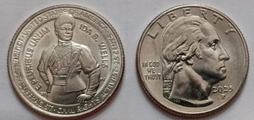 American Women Quarter $ Coin 25 CENTS -E PLURIBUS UNUM-IDA B.WELLS (Journalist,Suffragist,Civil Rights Activist)2025 'P' MINT UNC