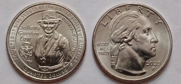 American Women Quarter Dollar Coin -E PLURIBUS UNUM-JULIETTE GORDON LOW (Founder of Girls Scouts of the U.S.A) 2025 'P' MINT UNC