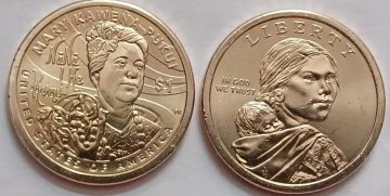 American women Sacagawea Dollar Coin -MARK KAWENA PUKUI-NA NA 1 KE KUMU 2025 'P' MINT UNC