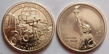 American Innovation 1 $ Coin -MICHIGAN -AUTO ASSEMBLY LINE 2025 'D' MINT UNC