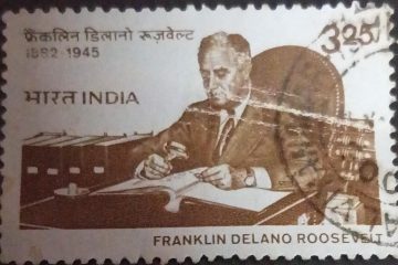 Franklin Delano Roosevelt. Personality, American Statesman, Political Leader, U.S. President, Philatelist, Stamp Collection, Philately Rs. 3.25 Used Stamp