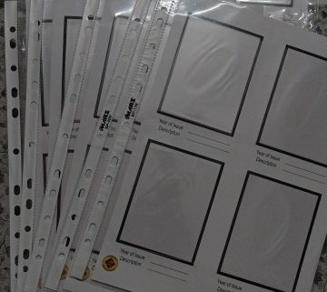 SET OF 5 WHITE REFILLS WITH SHEET PROTECTORS FOR BLK OF 4 STAMPS