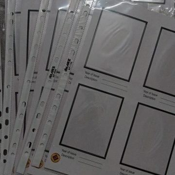 SET OF 5 WHITE REFILLS WITH SHEET PROTECTORS FOR BLK OF 4 STAMPS