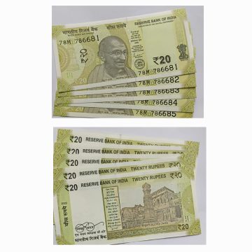20 Rupees Governor Shakti Kanta Das Star Inset M 2022 UNC 786 SERIES (78 M 786681-78 M 7866855)5 NOTES