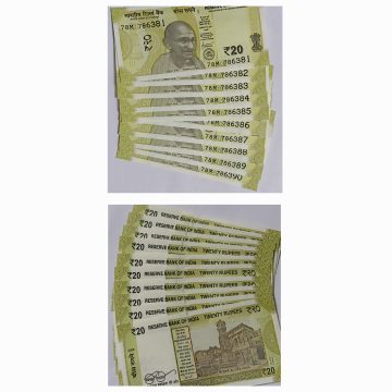 20 Rupees Governor Shakti Kanta Das Star Inset M 2022 UNC 786 SERIES (78 M 786381-78 M 786390) 10 NOTES