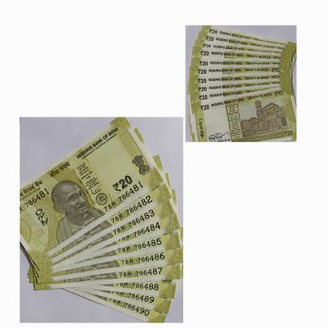 20 Rupees Governor Shakti Kanta Das Star Inset M 2022 UNC 786 SERIES (78 M 786481-78 M 786490) 10 NOTES
