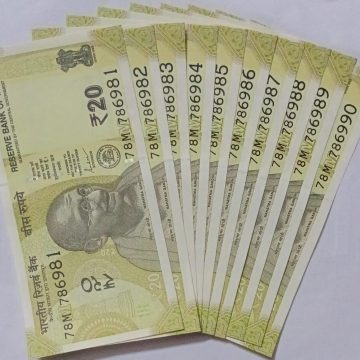 20 Rupees Governor Shakti Kanta Das Star Inset M 2022 UNC 786 SERIES (78 M 786981-78 M 786990) 10 NOTES