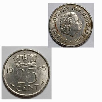 NEDERLAND-25 CENT 1965(Used)