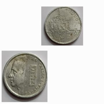 SPAIN 1 PESETA 1996 JUAN CARLOS (USED) COIN