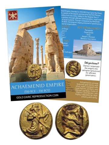 Achaemenid Empire-Gold Daric Dynasty Gold -Plated Reproduction ATM card Type/Limited Edition