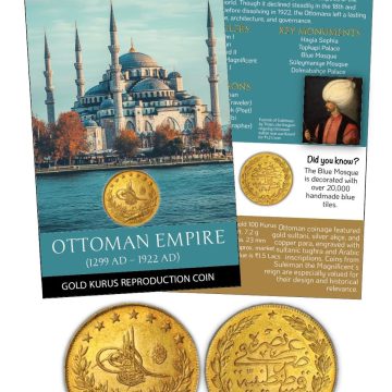Ottoman Empire-Gold Kurus Gold -Plated Reproduction ATM card Type/Limited Edition