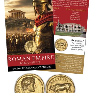 Roman Empire-Gold Aureus Dynasty Gold -Plated Reproduction ATM card Type/Limited Edition