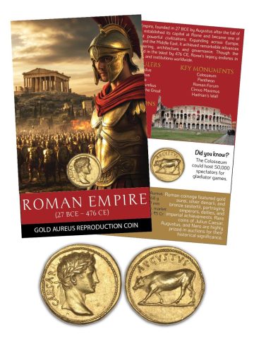 Roman Empire-Gold Aureus Dynasty Gold -Plated Reproduction ATM card Type/Limited Edition