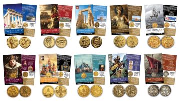 DYNASTY COLLECTOR SETS -EMPIRES OF WORLD GOLD & SILVER PLATED Reproduction Atm Card Type/ Limited Edition (set of 10 coins)