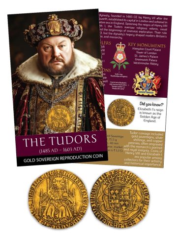 The Tudors (England)-Gold Sovereign Gold -Plated Reproduction ATM card Type/Limited Edition