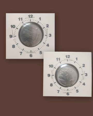 1 RUPEE 2012 HYDERABAD MINT 10 O' CLOCK ROTATION ERROR COIN USED