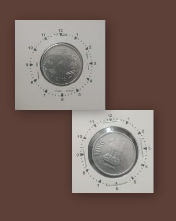 1 RUPEE 2013 CALCUTTA MINT OFF CENTRE ERROR COIN USED