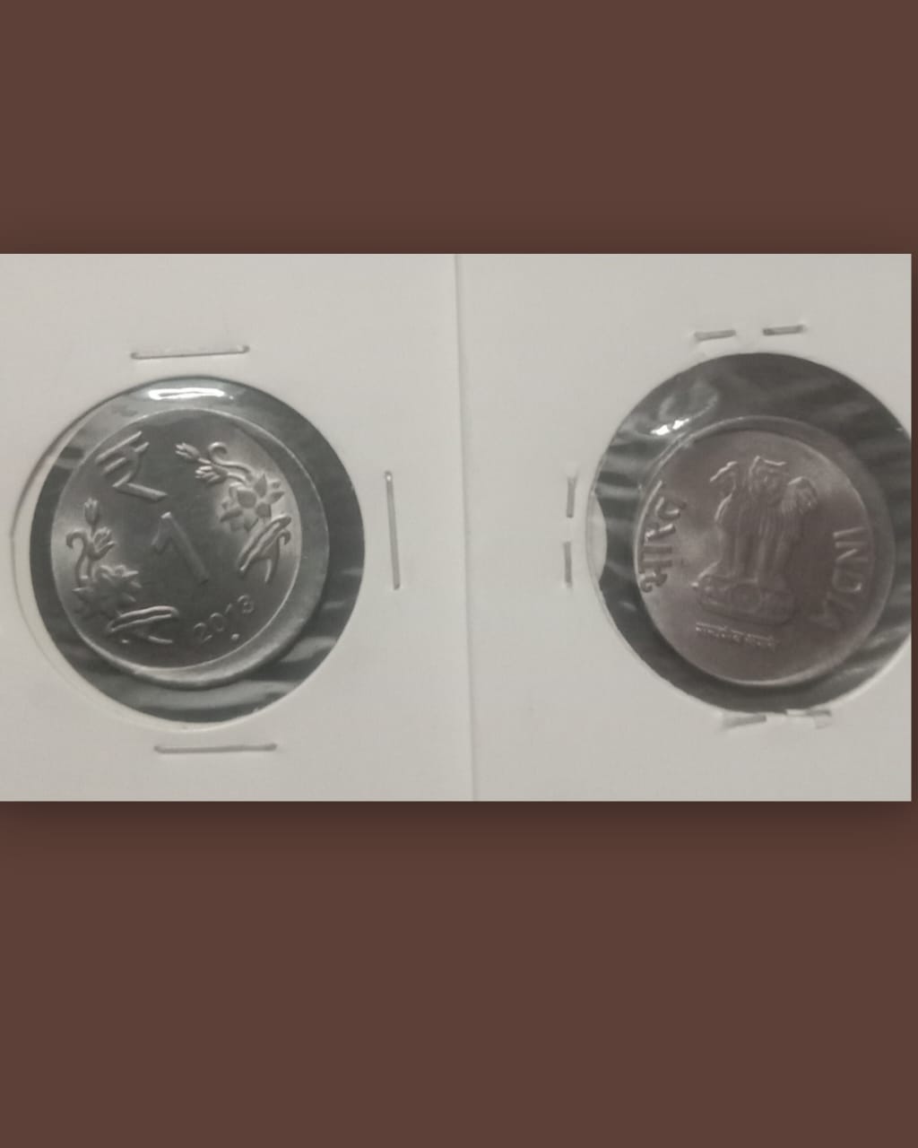 1 RUPEE 2013 NOIDA MINT OFF CENTRE ERROR COIN USED