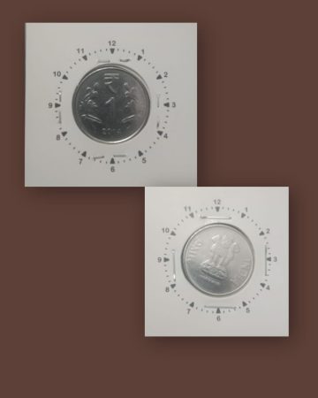 1 RUPEE 2014 NOIDA MINT 1 O' CLOCK ROTATION ERROR COIN UNC
