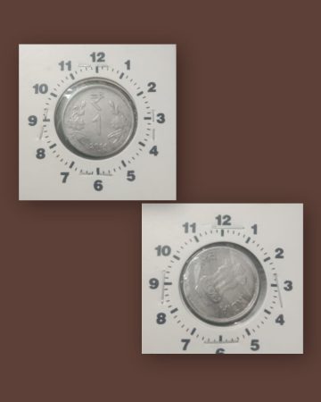 1 RUPEES 2014 HYDERABAD MINT 2 O' CLOCK ROTATION ERROR COIN USED