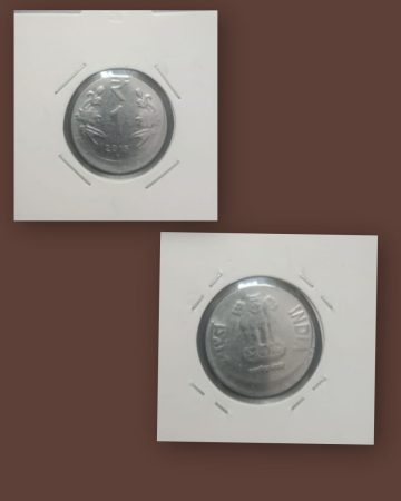 1 RUPEE 2015 NOIDA MINT OFF CENTRE ERROR COIN UNC