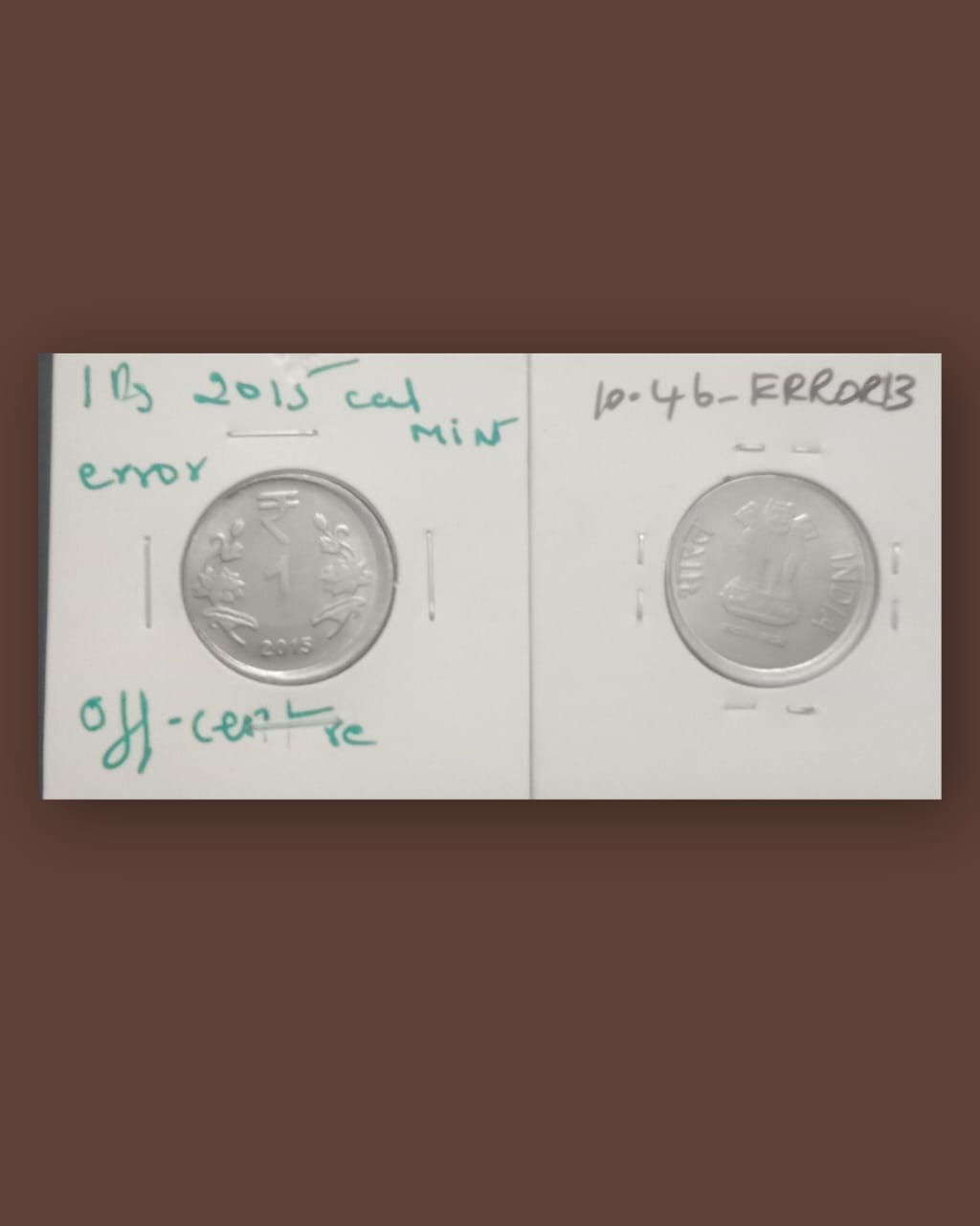 1 RUPEE 2015 CALCUTTA MINT OFF CENTRE ERROR COIN USED