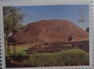 INDEPEX 97', International stamp Exhibition, New Delhi (2th Issue) Buddhist cultural sites Stupa Rs.11_Cut Setenant