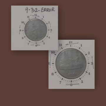 50 PAISE 1991 CALCUTTA MINT 1 O'CLOCK ROTATION ERROR COIN USED