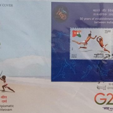 50 YEARS OF ESTABLISHMENT OF DIPLOMATIC RELATIONS BETWEEN INDIA-VIETNAM 2023 (MS FDC)