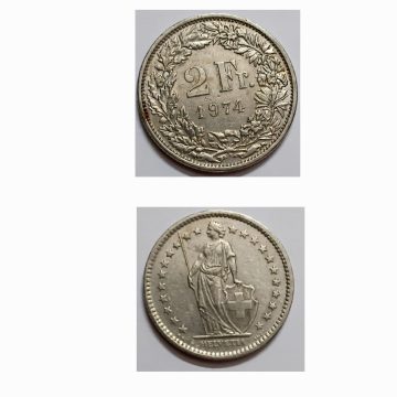Switzerland – 2 Franc – 1974 – Helvetica