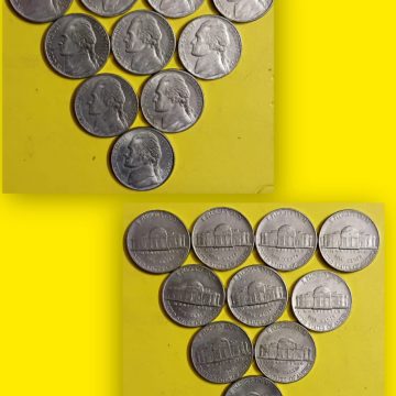 USA 5 CENT 1991-2000 (10 COINS)USED
