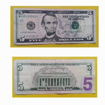 The United States of America Currency 5 Dollars 2013 Used