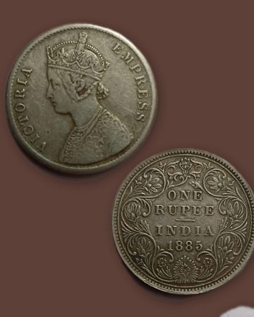 British India Coin Victoria Queen 1 Rupee 1885_Used