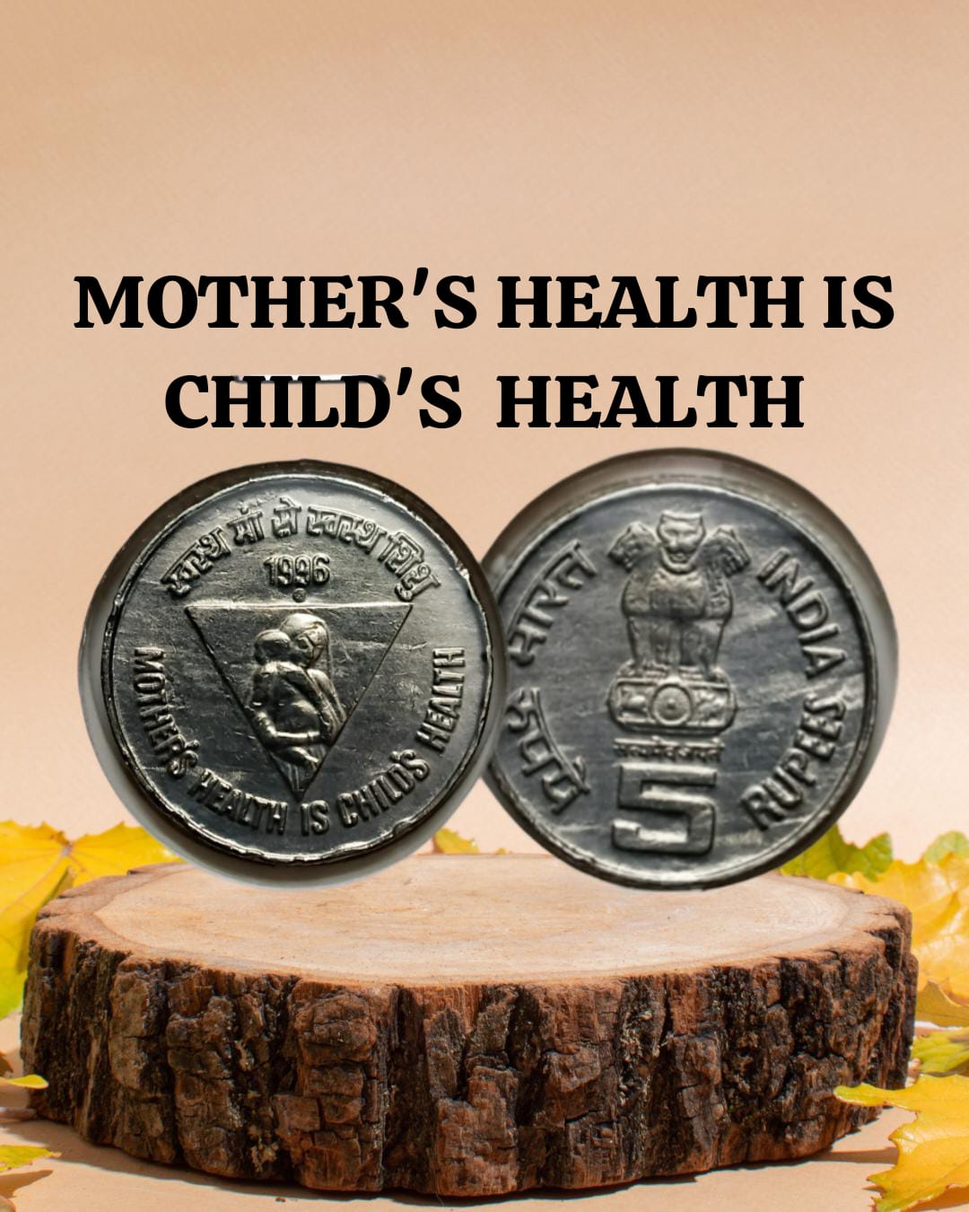 5 Rupees - Mother's Health is Child's Health NOIDA MINT UNC COIN