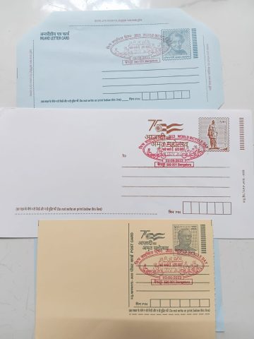 World Bicycle Day (Bengaluru) Special cancellation on Postal stationary Envelope Inland letter & Postcard Released on 03-06-2023