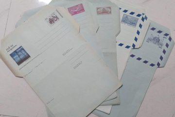 SET OF 5 INDIA AEROGRAMME - Brihadeswar Temple,Thanjavur (2001),Panchamahal Fatepur Sikri (2002),Rock-cut Rathas, Mahabalipuram (2004),Avi-oil (2001),Taj Mahal (2002)