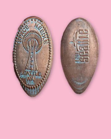 SPACE NEEDLE SEATTLE (WASHINGTON) ELONGATED SMASHED PENNY COIN