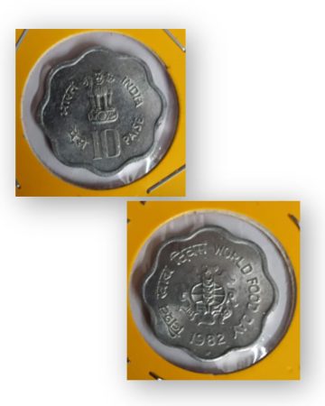 10 Paise – World Food Day (FAO Series), 1982 (Hyderabad Mint) UNC Coin